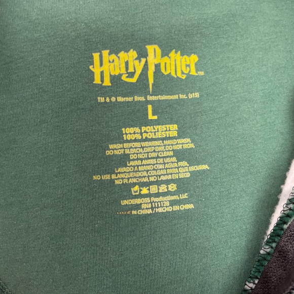 Harry Potter Unisex Slytherin House Uniform Pajama Jumpsuit - Picture 7 of 9